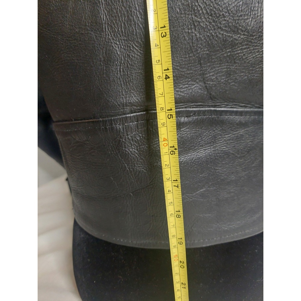 A-1 Vintage Black Leather Biker Jacket  Medium Rock Core 1950s 1960s 1980s Style - Picture 11 of 16
